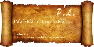 Pádár Leonidász névjegykártya