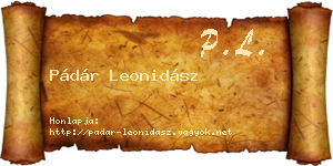 Pádár Leonidász névjegykártya